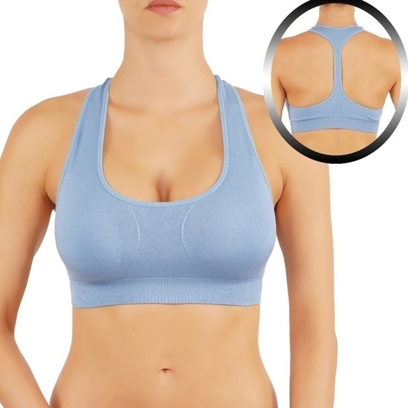 T-Back Detail Hot Pink Sports Bra Removable Pads Size S - Picture 5 of 6